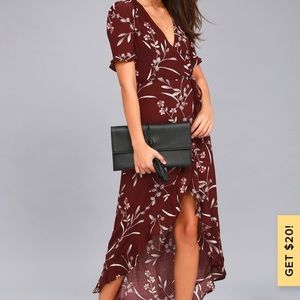 Lulus Burgundy High low dress